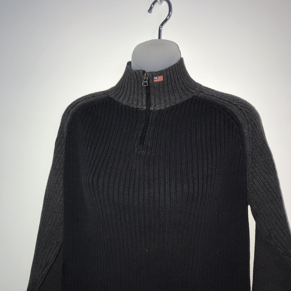 POLO RALPH LAUREN HALF ZIP SWEATER.